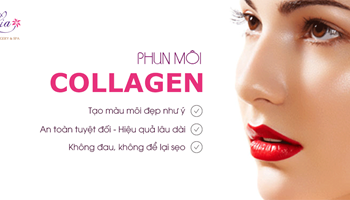 Phun môi collagen